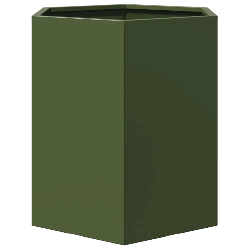 Jardinera Hexagonal De Acero Verde 46x40x45 Cm