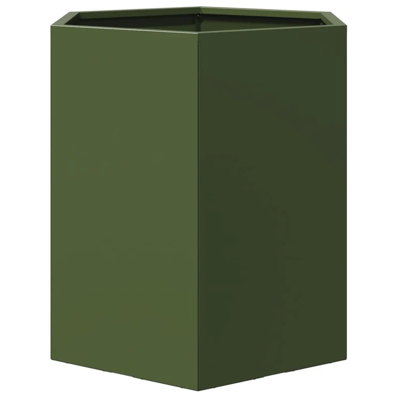 Jardinera Hexagonal De Acero Verde 46x40x45 Cm