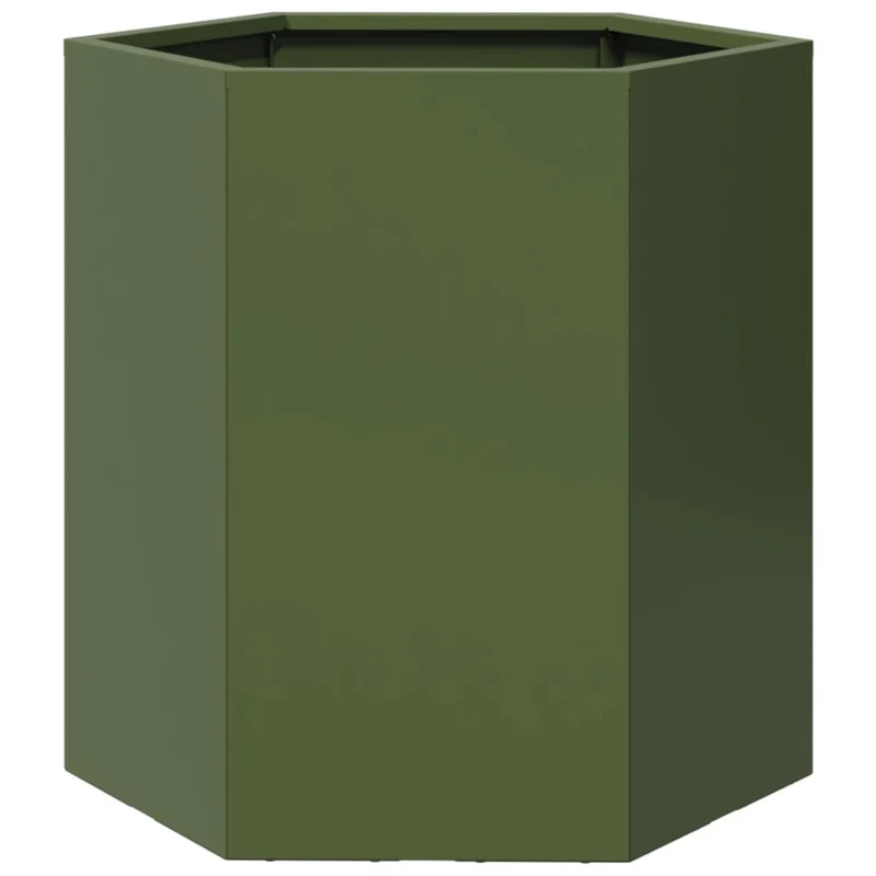 Jardinera Hexagonal De Acero Verde 46x40x45 Cm