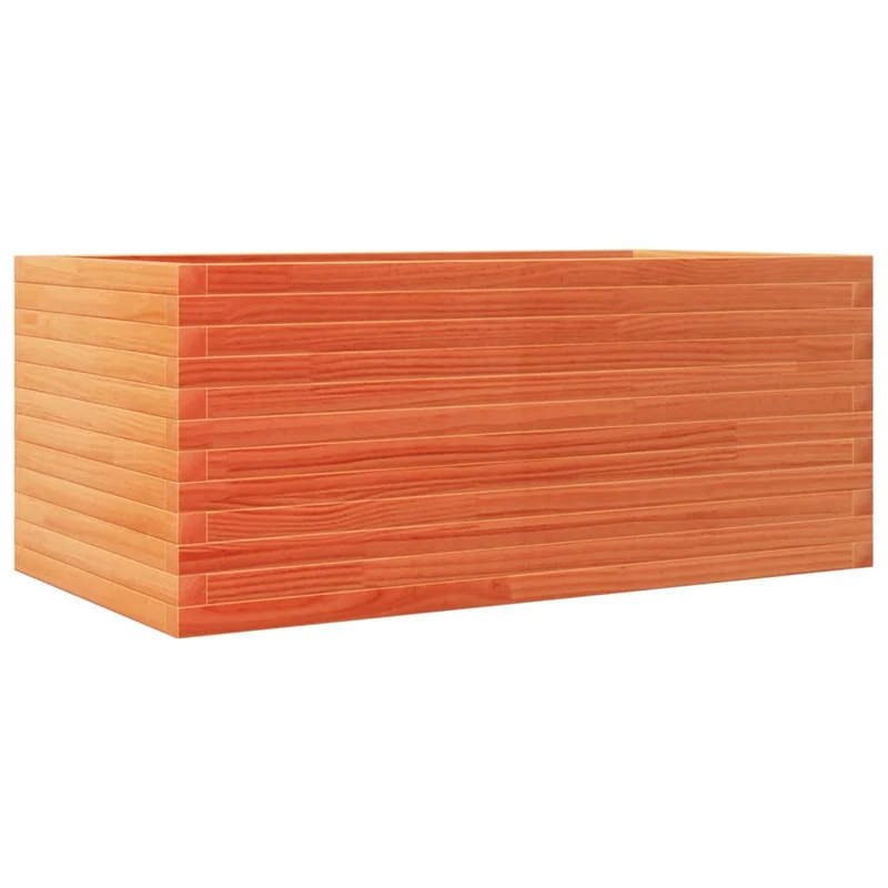 Jardinera De Madera Maciza De Pino Marrón Cera 110x60x46 Cm