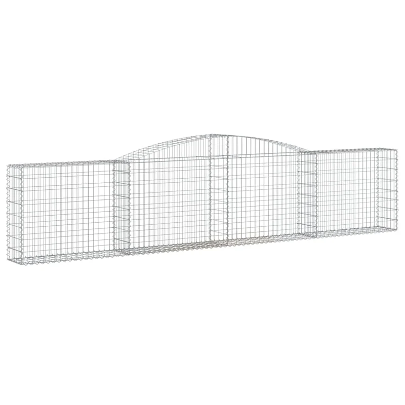 Cestas De Gaviones 2 Uds Forma De Arco Hierro 400x30x80/100 Cm