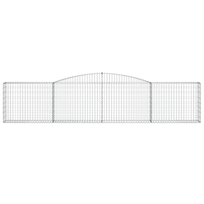 Cestas De Gaviones 2 Uds Forma De Arco Hierro 400x30x80/100 Cm