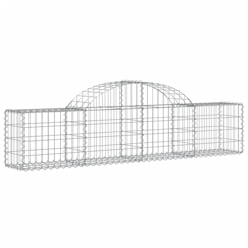 Cestas De Gaviones 13 Uds Forma De Arco Hierro 200x30x40/60 Cm