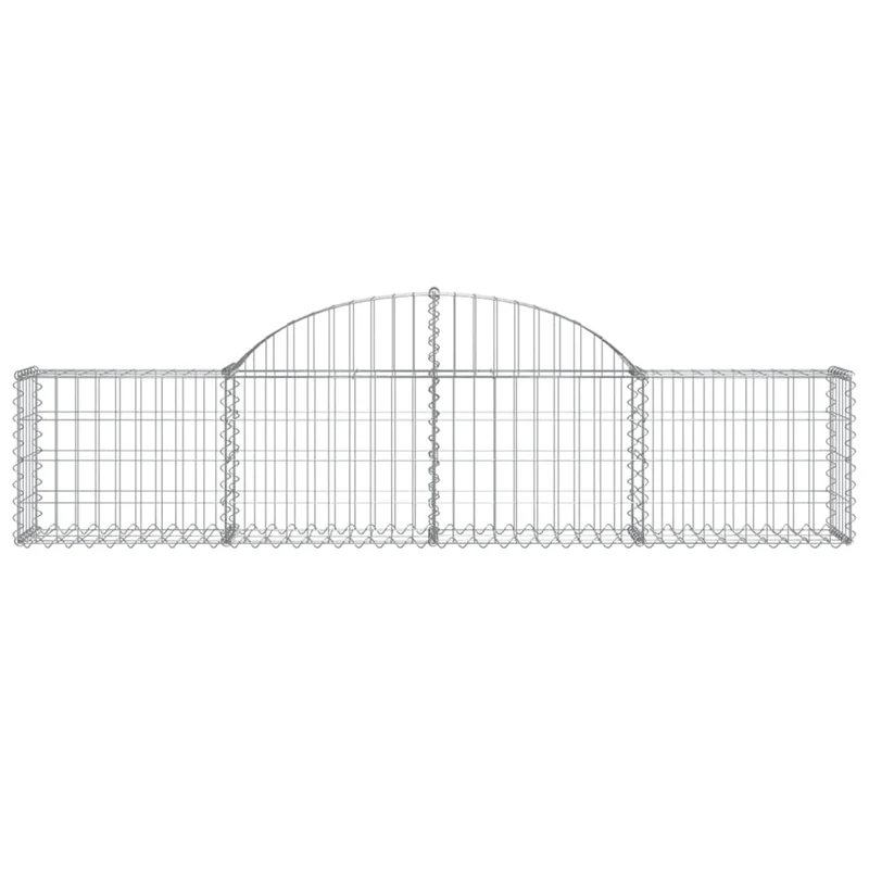 Cestas De Gaviones 13 Uds Forma De Arco Hierro 200x30x40/60 Cm