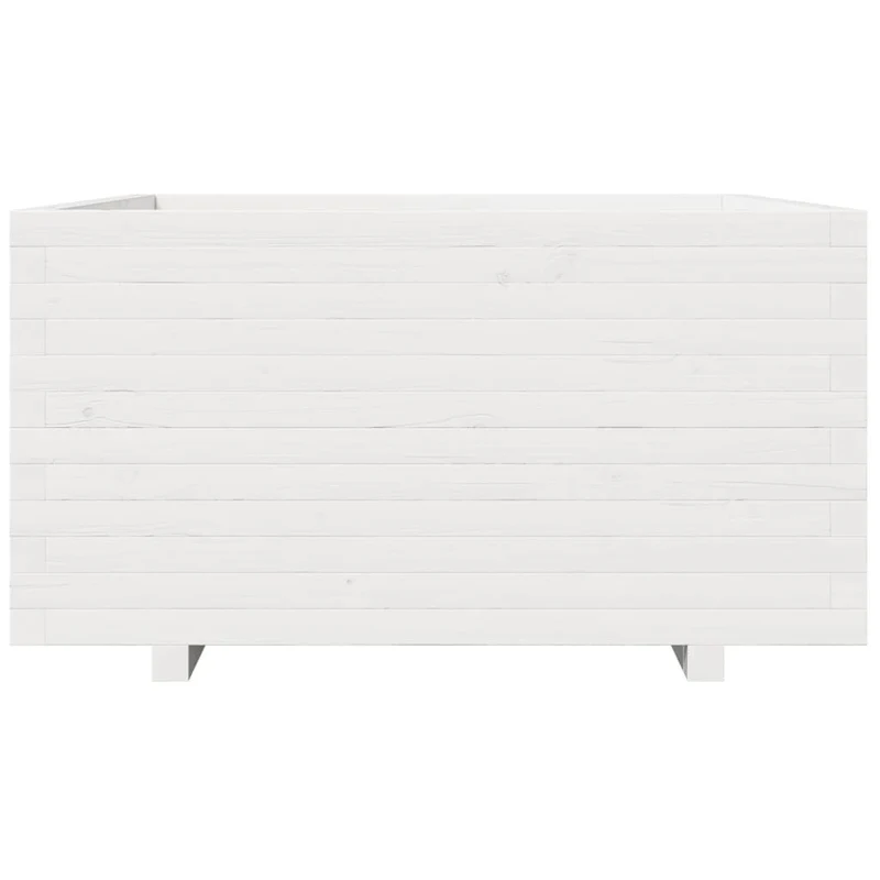Jardinera Madera Maciza De Pino Blanco 90x90x49,5 Cm