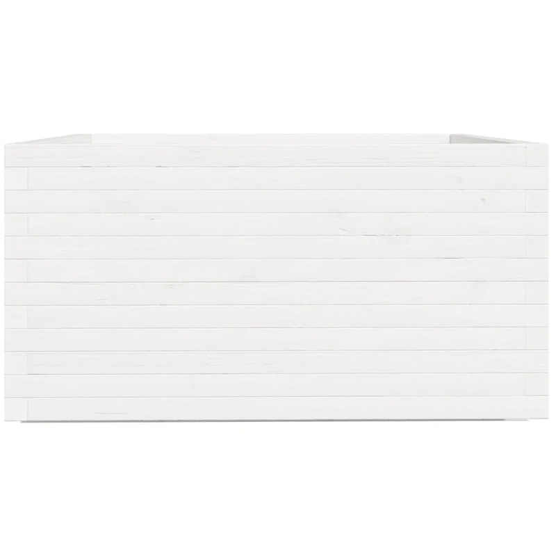 Jardinera Madera Maciza De Pino Blanco 90x90x49,5 Cm