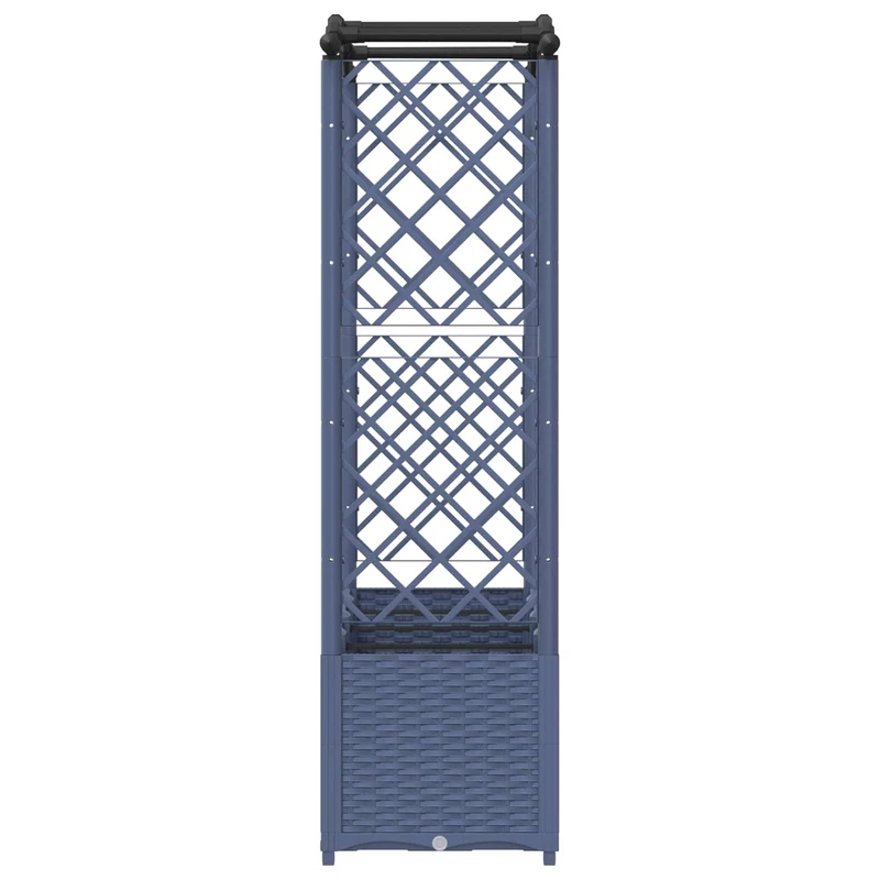 Cama Elevada Con Trellis Y Techo Gris 204 X 40 X 138 Cm Pp