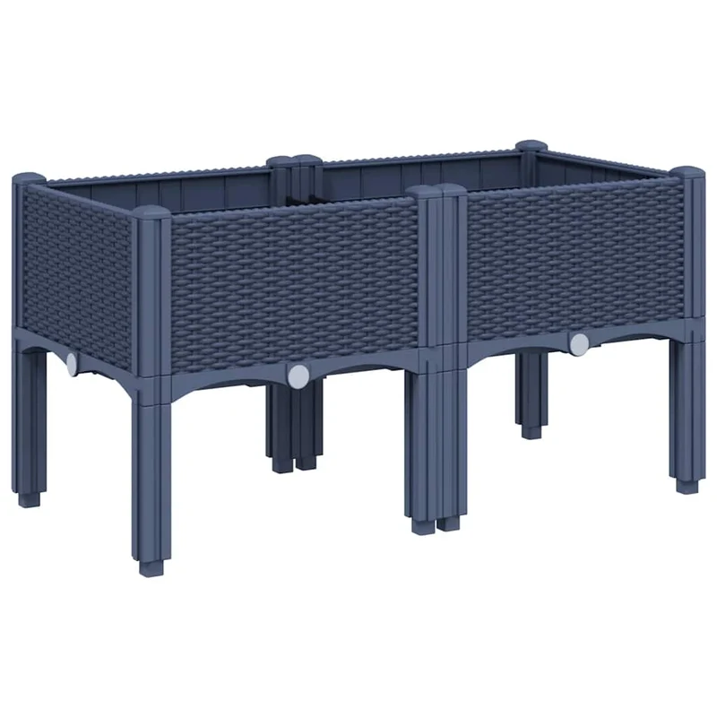 Jardinera Con Patas Pp Azul Gris 80x40x42 Cm
