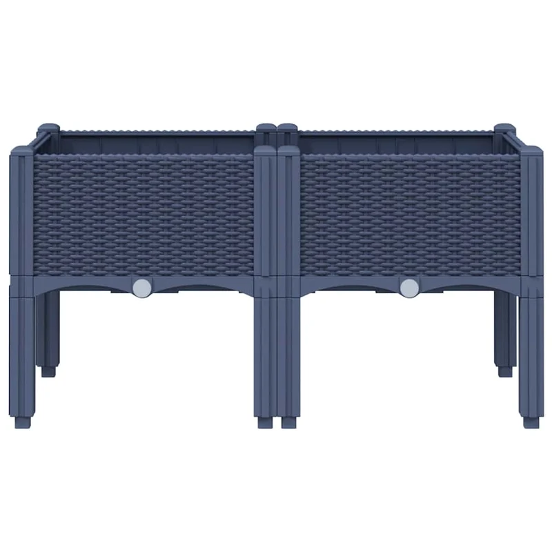 Jardinera Con Patas Pp Azul Gris 80x40x42 Cm