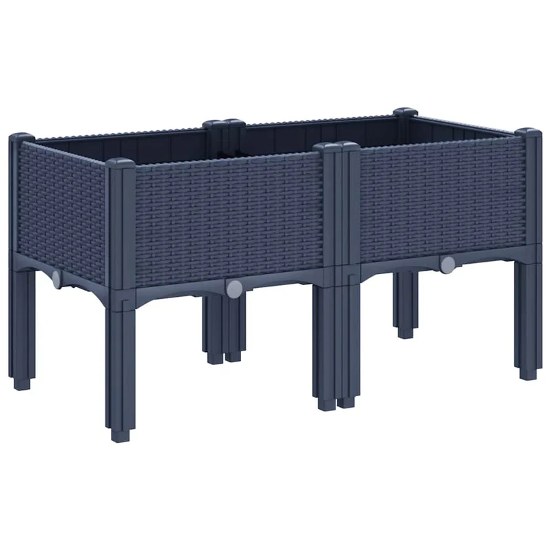 Jardinera Con Patas Pp Azul Gris 80x40x42 Cm