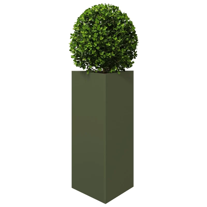 Jardinera Triangular Acero Verde Oliva 40x34,5x75 Cm