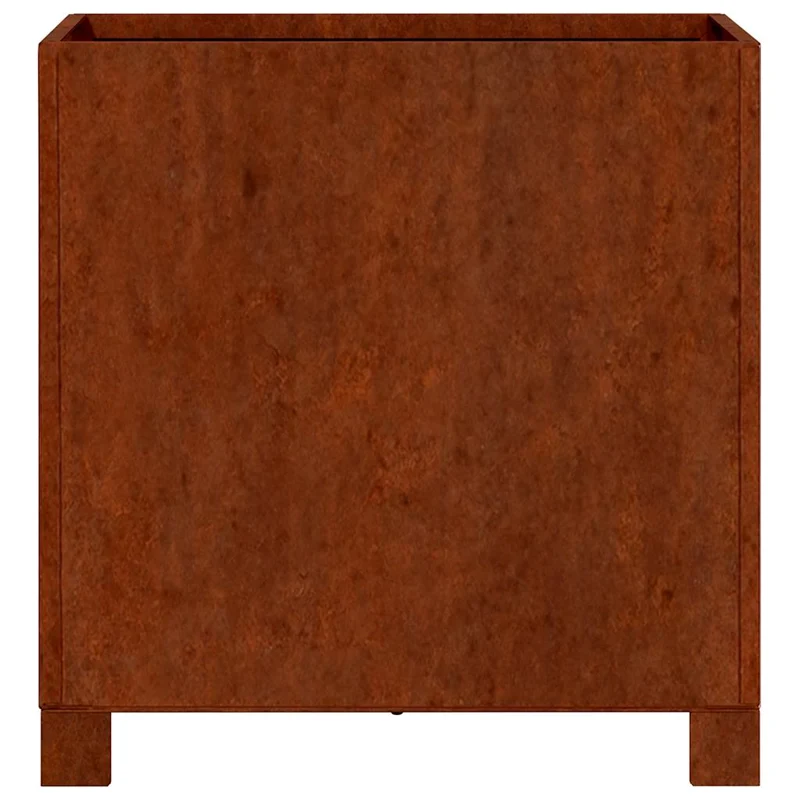 Jardineras Con Patas 2 Uds Acero Corten Oxidado 40x40x40 Cm