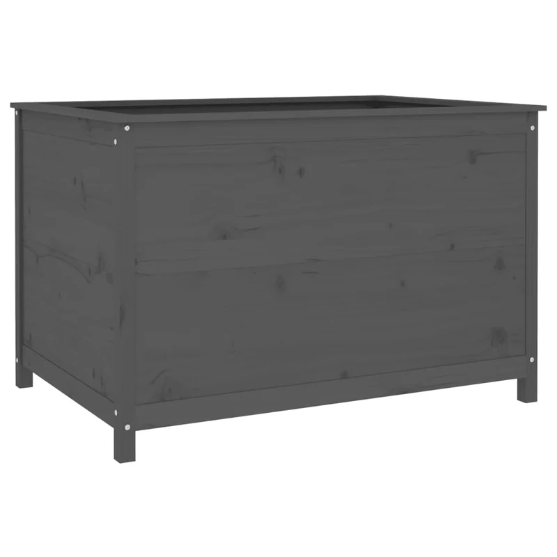 Arriate Elevado De Jardín Madera De Pino Gris 119,5x82,5x78 Cm