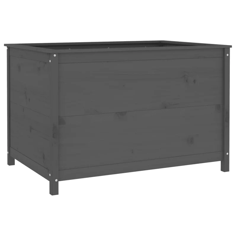 Arriate Elevado De Jardín Madera De Pino Gris 119,5x82,5x78 Cm