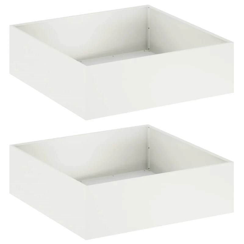 Macetero De Jardín 2 Uds. Blanco 80 X 80 X 30 Cm