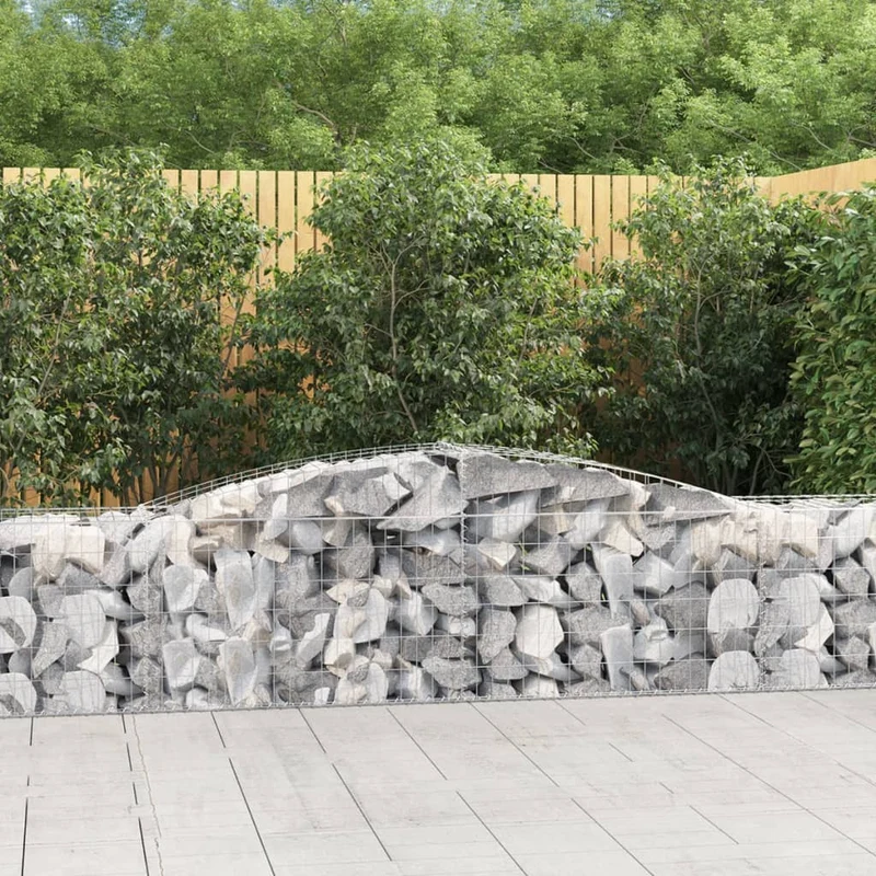 Cestas De Gaviones 20 Uds Forma De Arco Hierro 400x50x60/80 Cm
