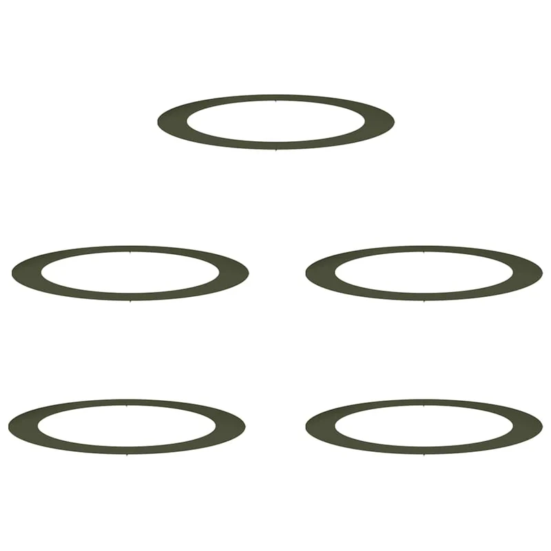 Adecuado Para Anillos De Árbol Plano 5 Uds. Verde Oliva Acero