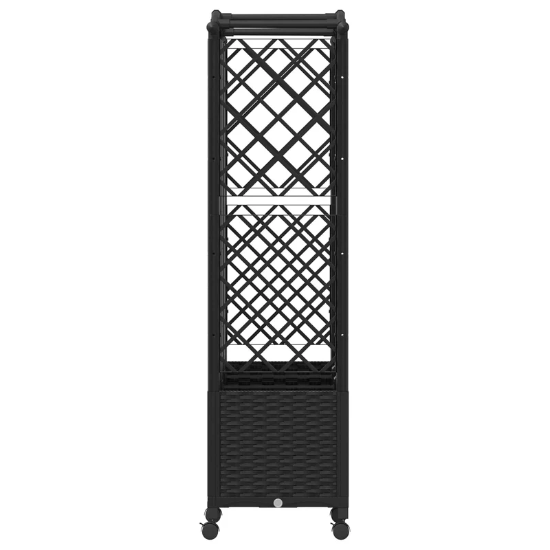 Cama Elevada Con Trellis Y Techo Negro 163 X 40 X 144 Cm Pp