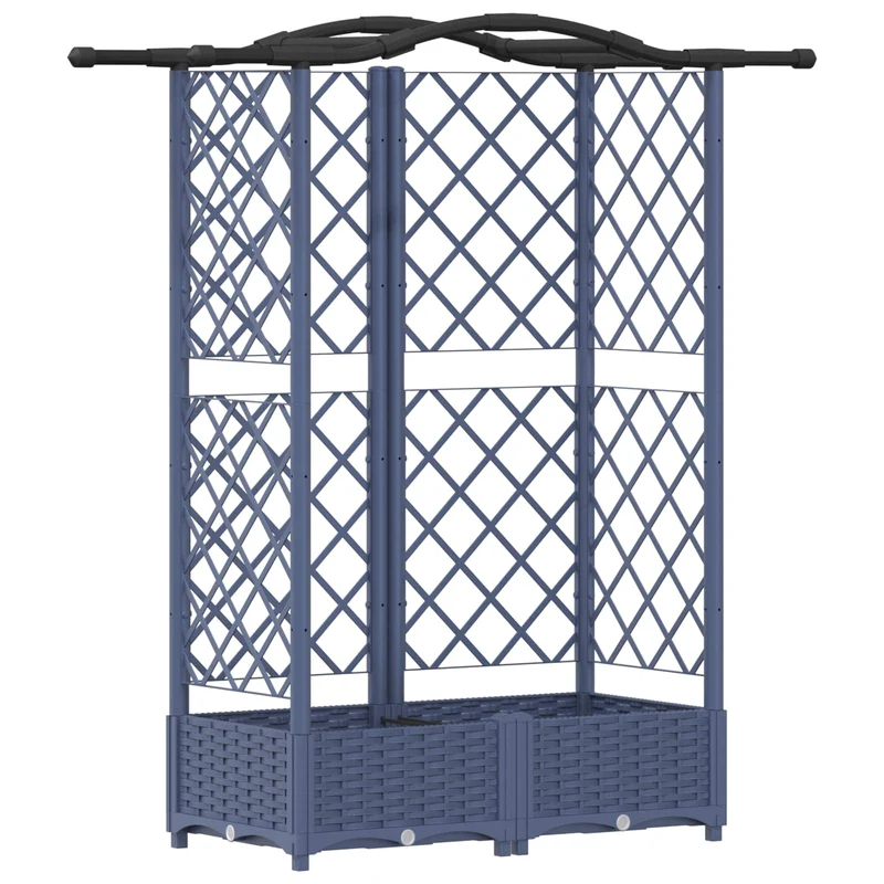 Cama Elevada Con Trellis Y Techo Gris 124 X 40 X 123 Cm Pp