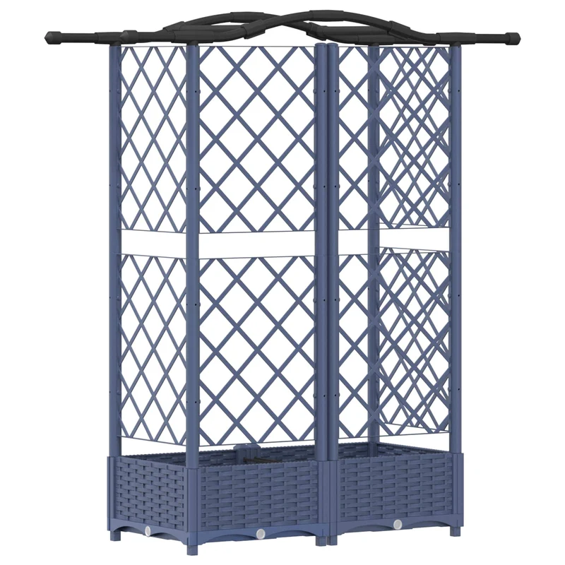 Cama Elevada Con Trellis Y Techo Gris 124 X 40 X 123 Cm Pp