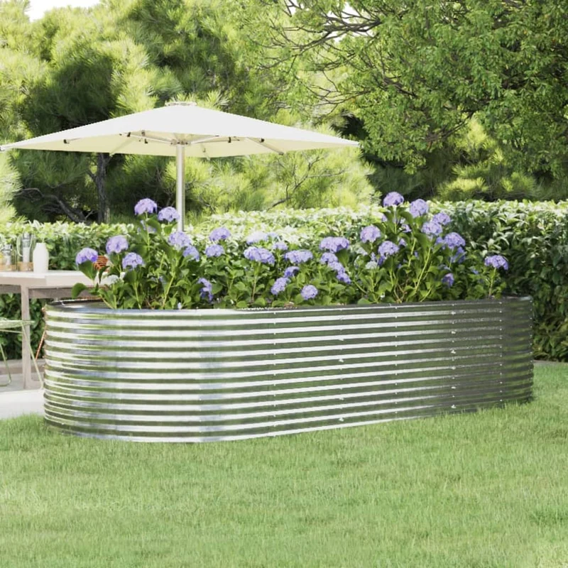 Jardinera Arriate Acero Galvanizado Plata 291x140x68 Cm