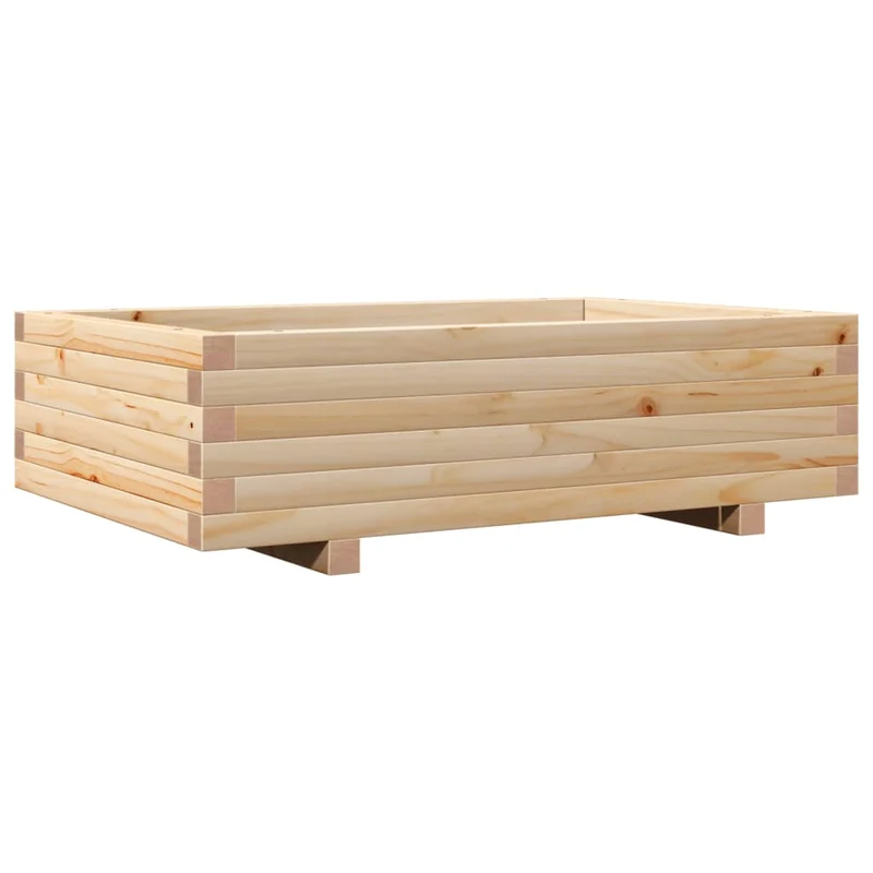 Jardinera De Madera Maciza De Pino 90x60x26,5 Cm