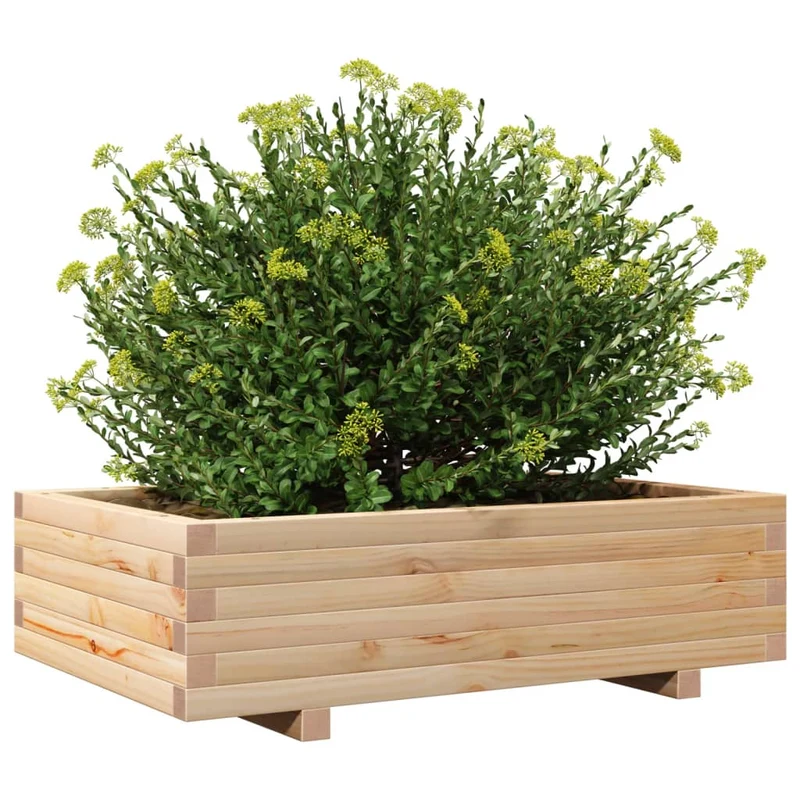 Jardinera De Madera Maciza De Pino 90x60x26,5 Cm