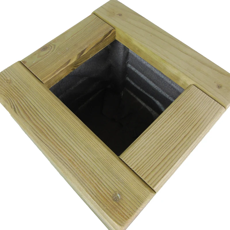 Jardinera Luxe De Madera Tratada Vidahuerto 50x50x50 Cm.