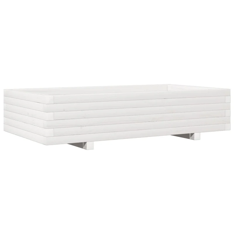 Jardinera De Madera Maciza De Pino Blanco 110x60x26,5 Cm