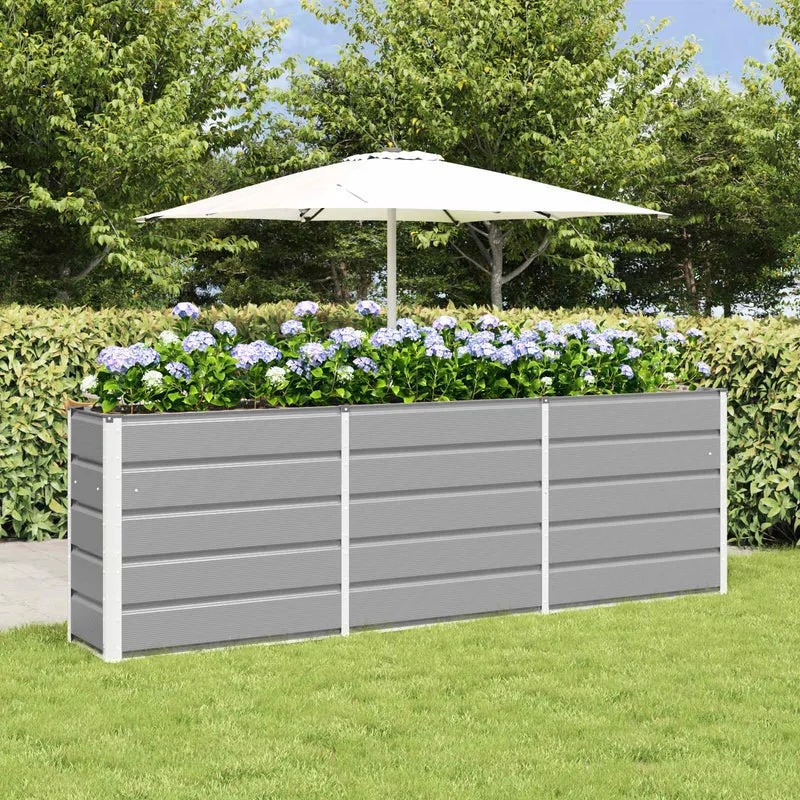 Jardinera Gris Claro 240 X 40 X 75 Cm Acero