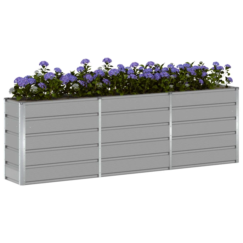 Jardinera Gris Claro 240 X 40 X 75 Cm Acero