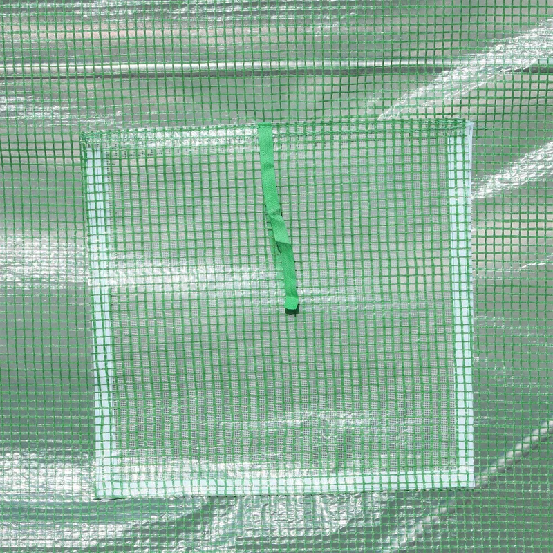 Outsunny Invernadero De Túnel 500x200x205 Cm Con Puerta Enrollable Y 8 Ventanas