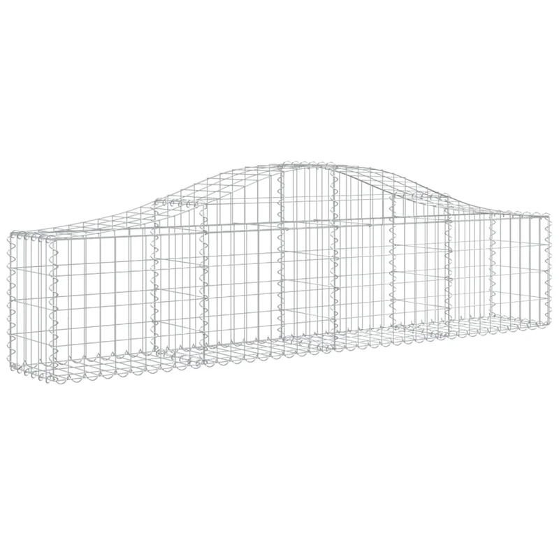 Cestas De Gaviones 9 Uds Forma De Arco Hierro 200x30x40/60 Cm