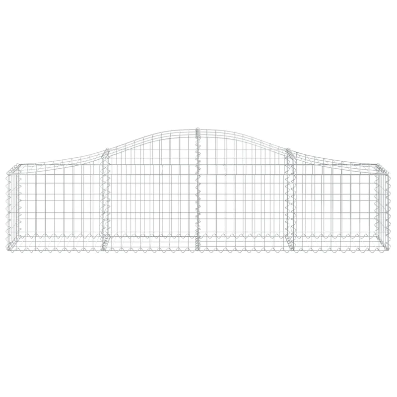 Cestas De Gaviones 9 Uds Forma De Arco Hierro 200x30x40/60 Cm