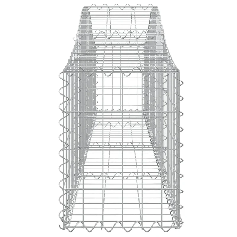 Cestas De Gaviones 9 Uds Forma De Arco Hierro 200x30x40/60 Cm