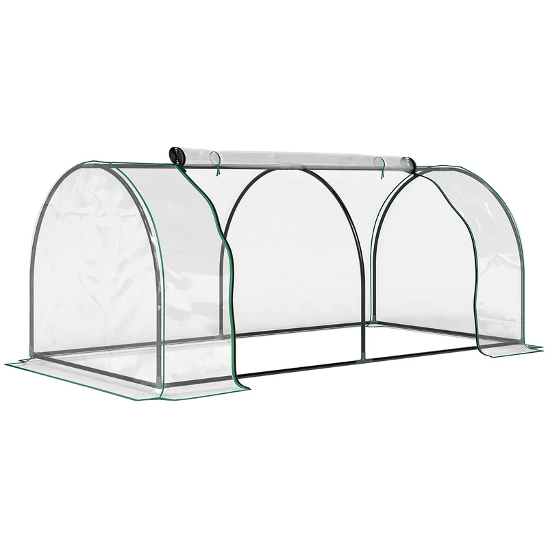 Outsunny Invernadero Caseta 200x100x80 Cm Para Jardín Terraza Cultivo De Plantas