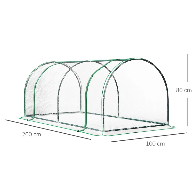 Outsunny Invernadero Caseta 200x100x80 Cm Para Jardín Terraza Cultivo De Plantas