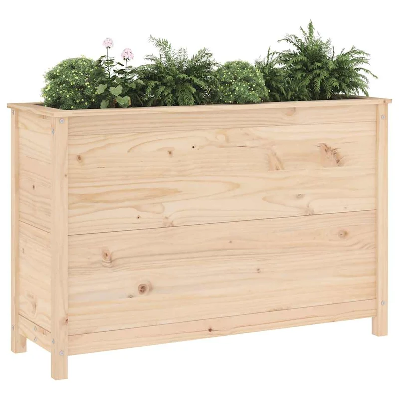 Arriate Elevado De Jardín Madera Maciza De Pino 119,5x40x78 Cm
