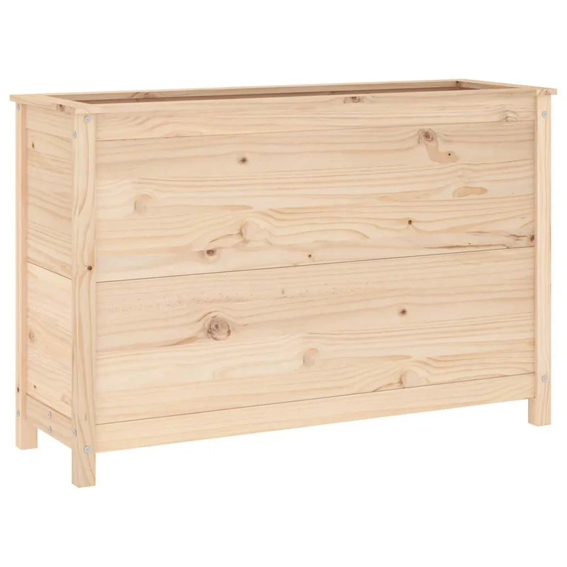 Arriate Elevado De Jardín Madera Maciza De Pino 119,5x40x78 Cm