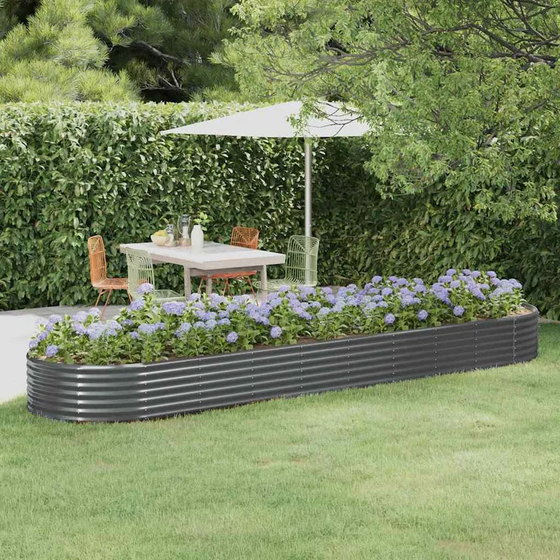 Jardinera Arriate Acero Galvanizado Antracita 396x100x36cm