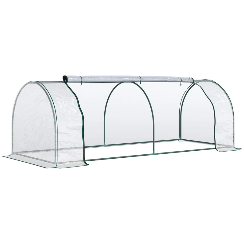 Outsunny Invernadero Caseta 250x100x80 Cm Para Jardín Terraza Cultivo De Plantas