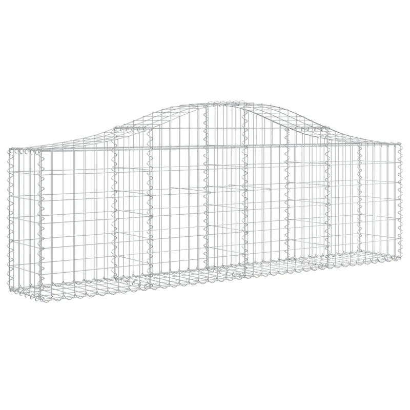 Cestas De Gaviones 11 Uds Forma De Arco Hierro 200x30x60/80 Cm