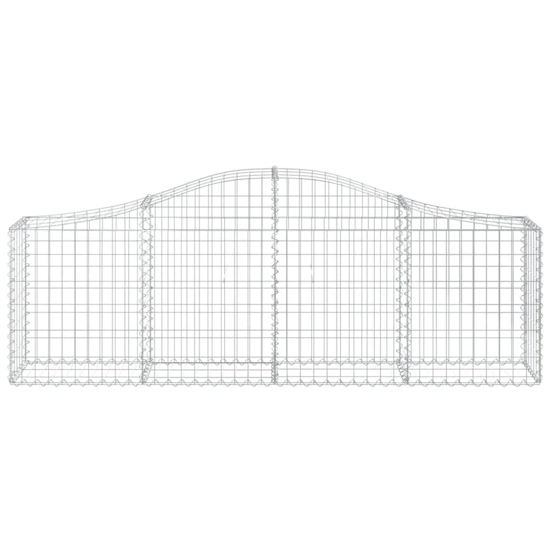 Cestas De Gaviones 11 Uds Forma De Arco Hierro 200x30x60/80 Cm