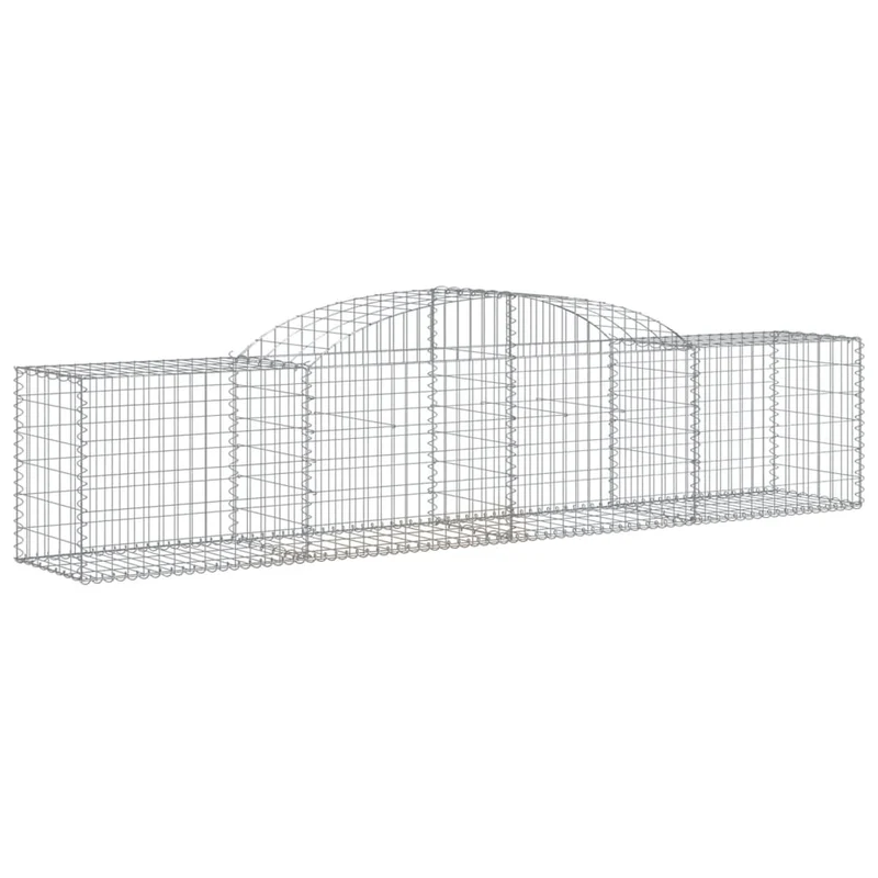 Cestas De Gaviones 12 Uds Forma De Arco Hierro 300x50x60/80 Cm