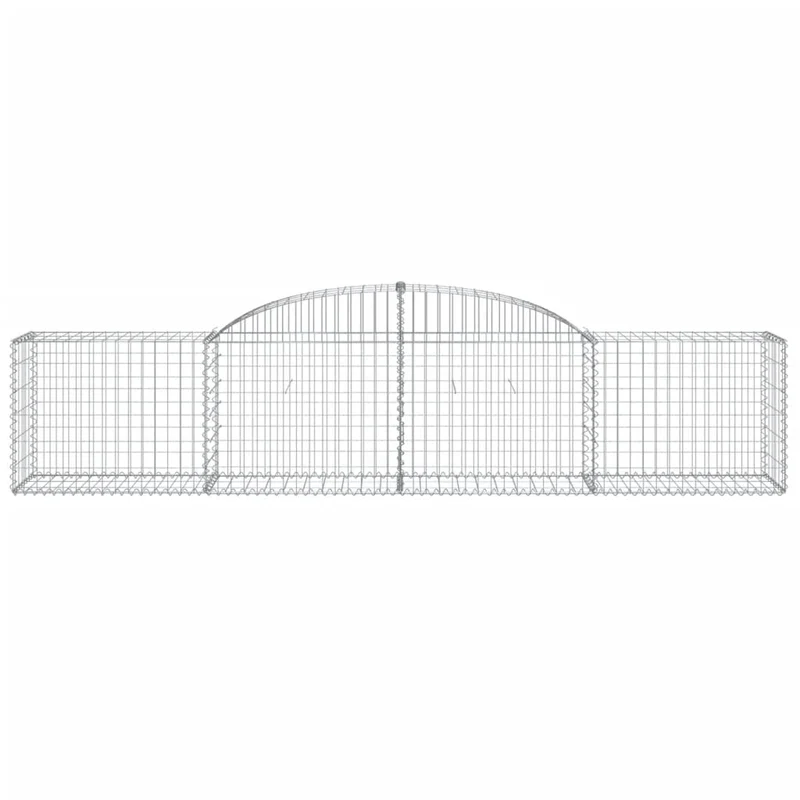 Cestas De Gaviones 12 Uds Forma De Arco Hierro 300x50x60/80 Cm