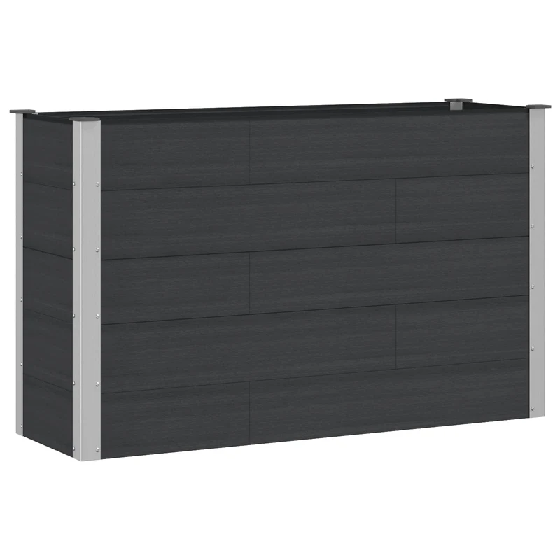 Arriate Elevado Negro 150 X 50 X 91 Cm Wpc Y Aluminio