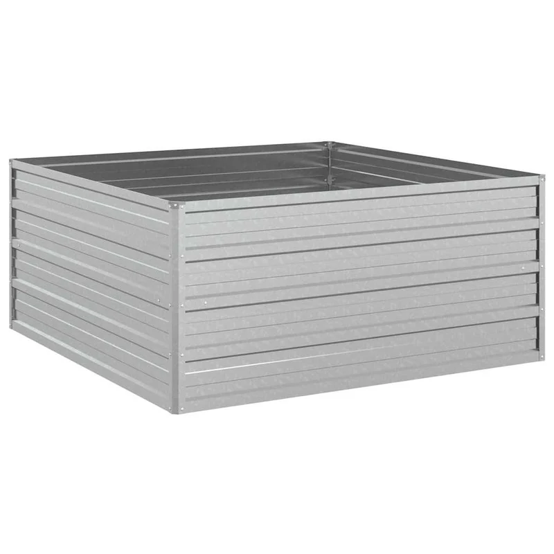Arriate De Acero Galvanizado Plateado 100x100x45 Cm