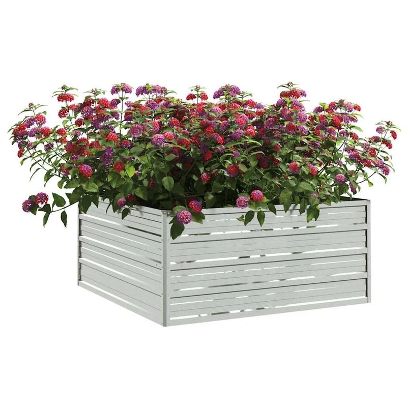 Arriate De Acero Galvanizado Plateado 100x100x45 Cm