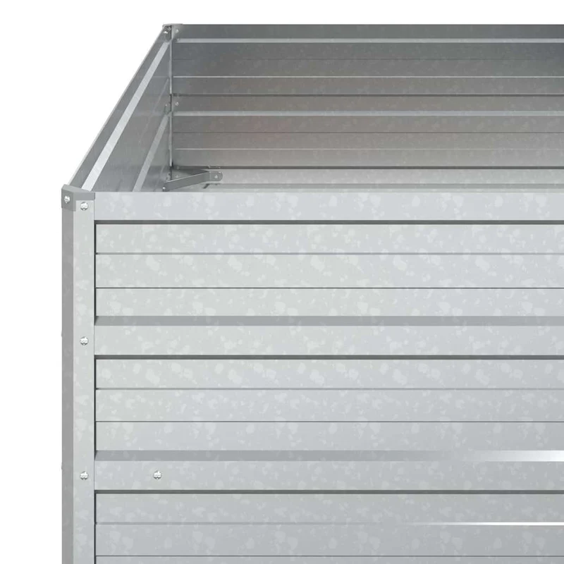 Arriate De Acero Galvanizado Plateado 100x100x45 Cm