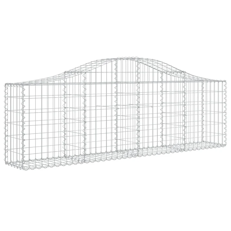 Cestas De Gaviones 4 Uds Forma De Arco Hierro 200x30x60/80 Cm